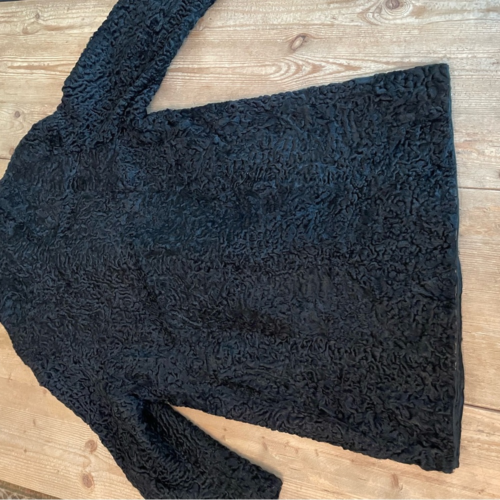 Vintage Astrakhan Coat With Fur Trim Black Medium Estimate